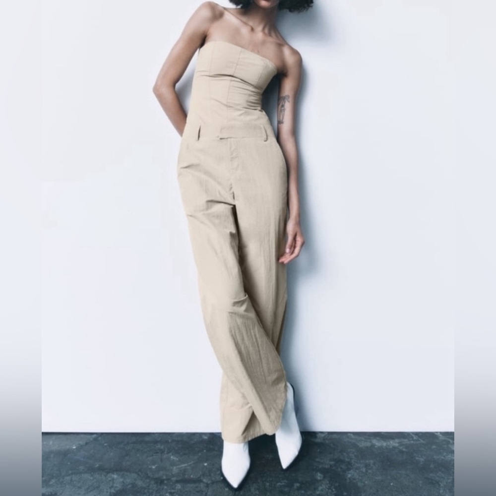 Zara NWOT Strapless Jumpsuit